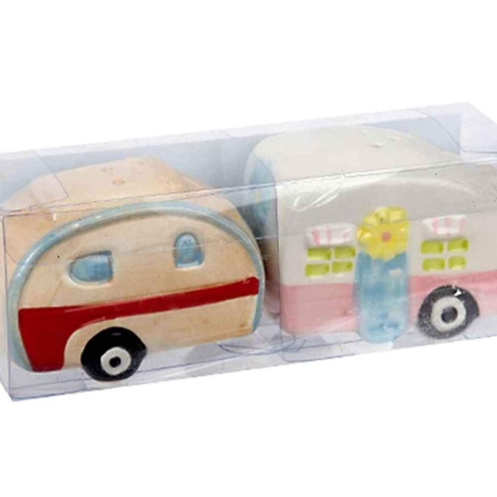 Luciano Cute Novelty Ceramic Camper Salt and Pepper Shakers Set